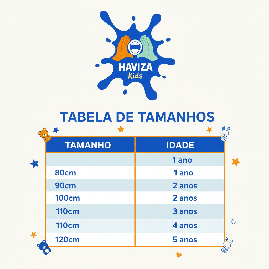 Tabela de Tamanhos Haviza Kids
