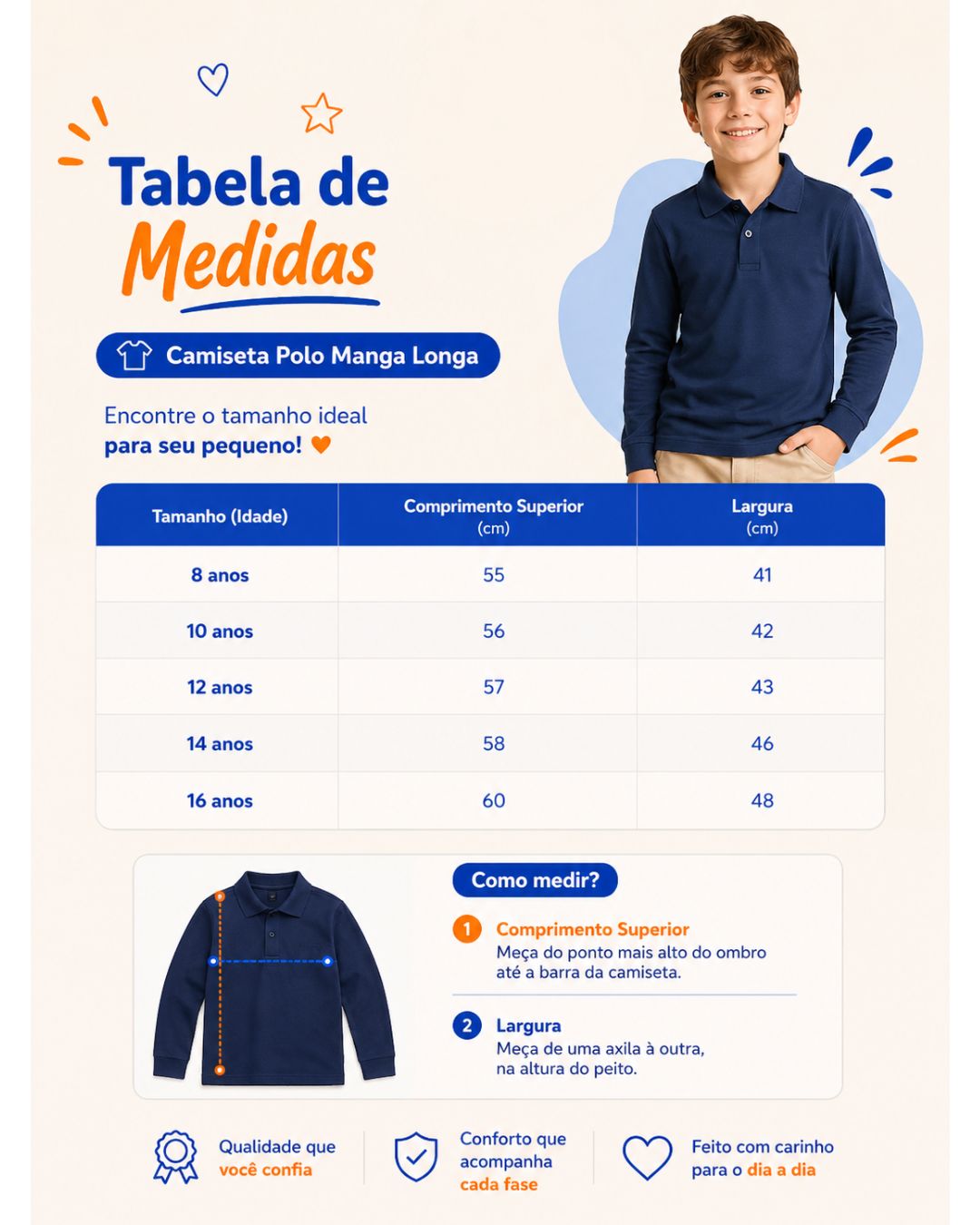 Kit 4 Camisas Polo  manga longa - cores sortidas