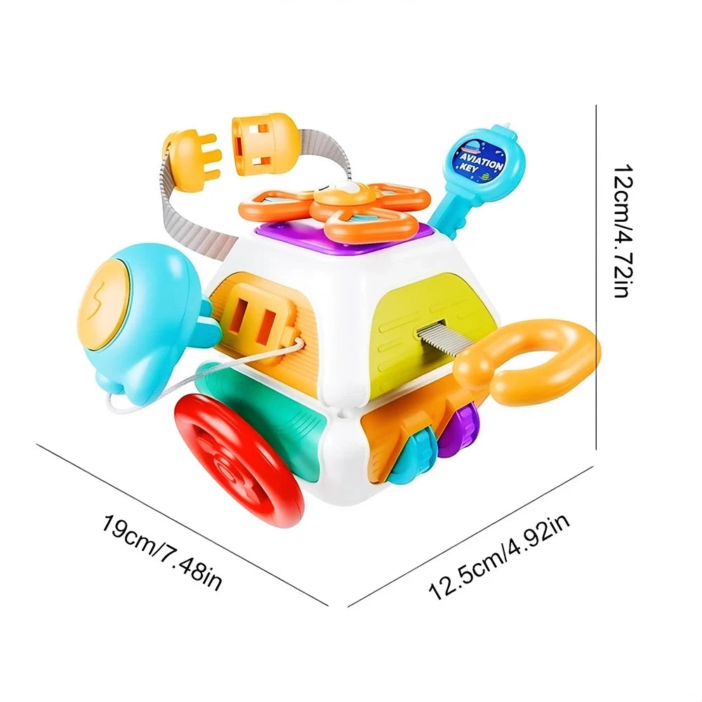 Cubo Sensorial Montessoriano - Brinquedo Educativo para Estimulação de Bebês