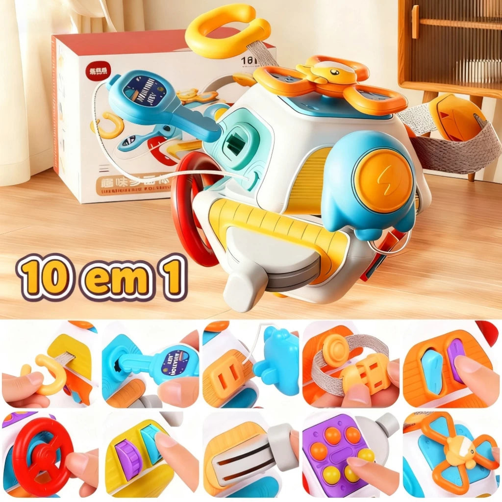 Cubo Sensorial Montessoriano - Brinquedo Educativo para Estimulação de Bebês