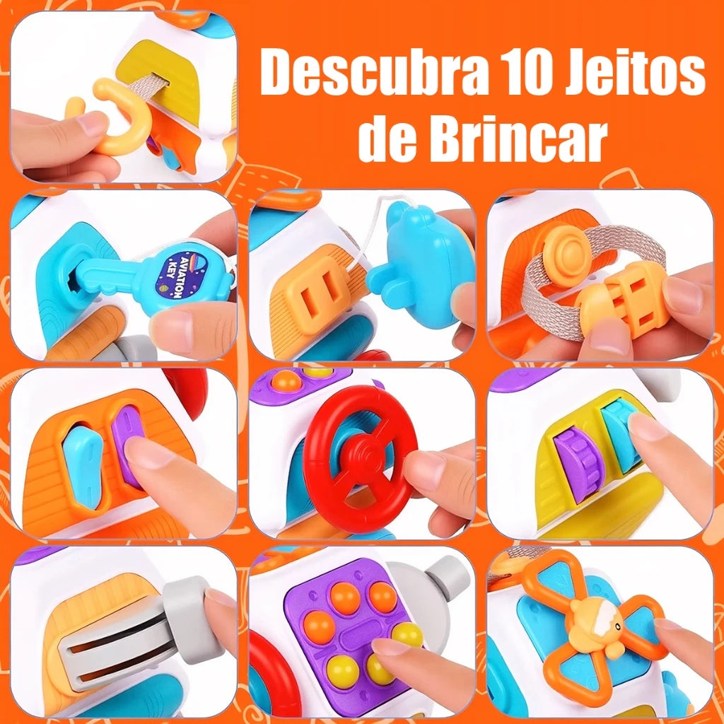 Cubo Sensorial Montessoriano - Brinquedo Educativo para Estimulação de Bebês
