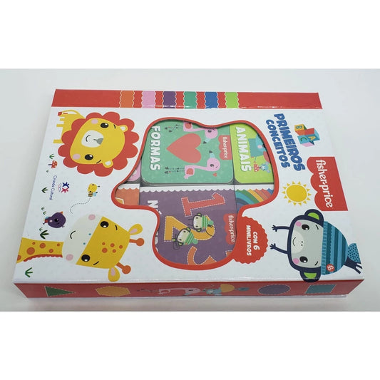 Kit Livro Box com 6 Minilivros Fisher Price - Primeiros Conceitos Educativos