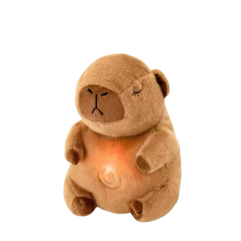 Capivara de Pelúcia que Respira Original - Anti-Ansiedade com Luz e Som Relaxante
