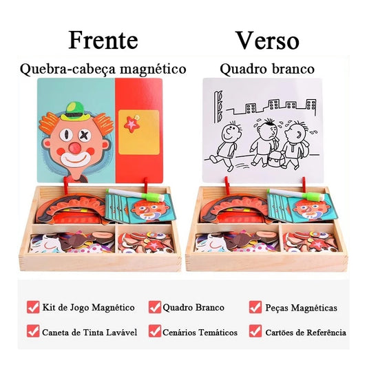Montessori Toy Crianças Quebra Cabeça Magnético Infantil