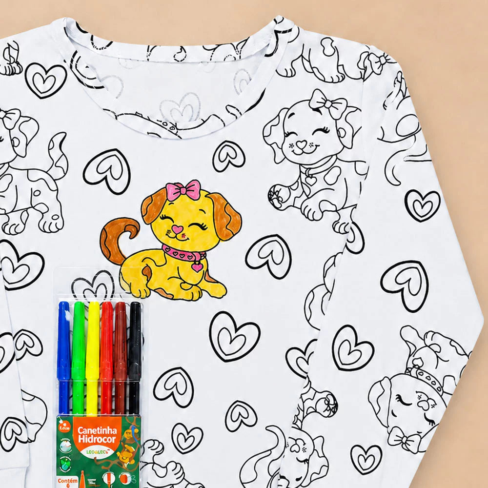 Pijama para colorir- Unindo Conforto, Criatividade e Diversão