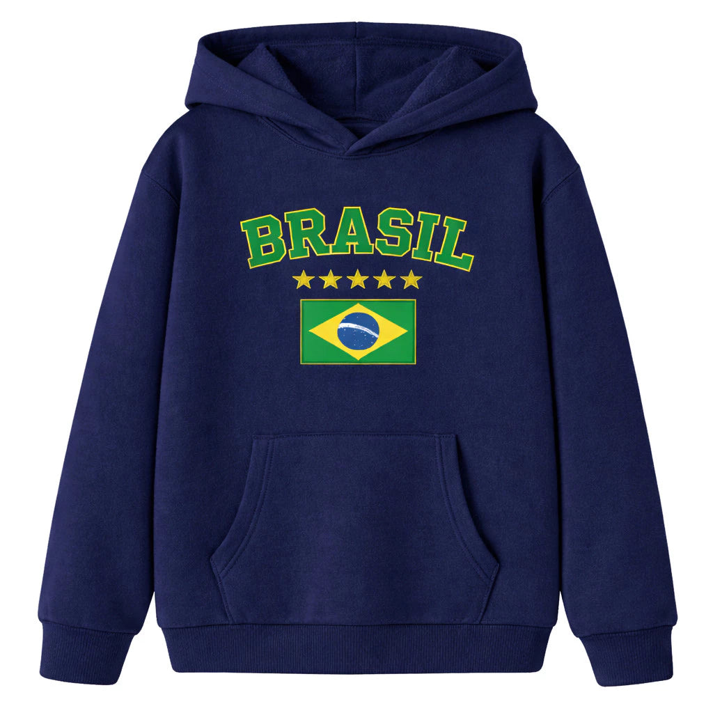 Blusa de Moleton Brasil - Seu filho na  Copa do Mundo em  Grande Estilo